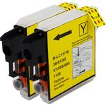 Brother LC980Y ensemble de 2 cartouches d'encre compatibles jaune (Paradise Cartouche)