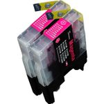 Brother LC1240M (LC1220) ensemble de 2 cartouches d'encre compatibles magenta haute capacité (Paradise Cartouche)