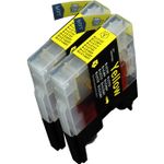 Brother LC1240Y (LC1220) ensemble de 2 cartouches d'encre compatibles jaune haute capacité (Paradise Cartouche)