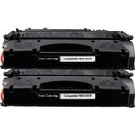 HP 05X (CE505X) ensemble de 2 toner compatibles noir haute capacité (Paradise Cartouche)