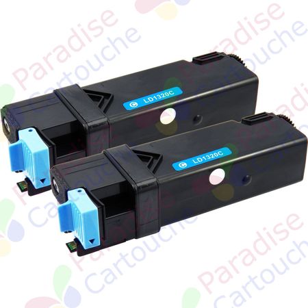 Dell 593-10259 (KU051) ensemble de 2 toner compatibles cyan haute capacité (Paradise Cartouche)