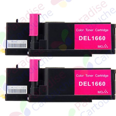 Dell 593-11033 (8WNV5) ensemble de 2 toner compatibles magenta (Paradise Cartouche)