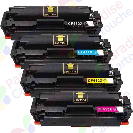 HP 410X ensemble de 4 toner compatibles haute capacité (Paradise Cartouche)