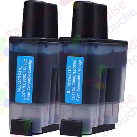 Brother LC900C ensemble de 2 cartouches d'encre compatibles cyan(Paradise Cartouche)