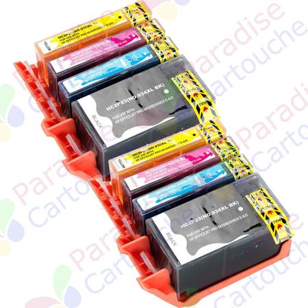 HP 934XL & HP 935XL ensemble de 8 cartouches d'encre compatibles haute capacité (Paradise Cartouche)