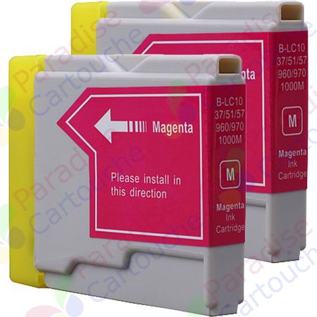 Brother LC970M ensemble de 2 cartouches d'encre compatibles magenta (Paradise Cartouche)