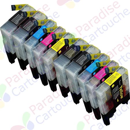 Brother LC1240 (LC1220) ensemble de 10 cartouches d'encre compatibles haute capacité (Paradise Cartouche)