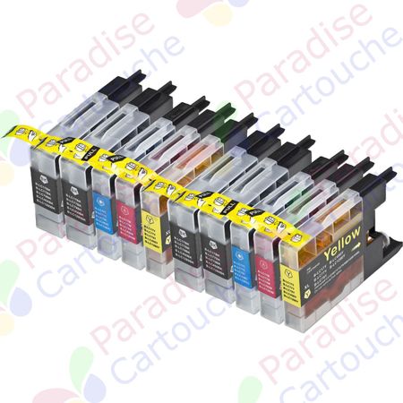 Brother LC1280 ensemble de 10 cartouches d'encre compatibles extra haute capacité (Paradise Cartouche)