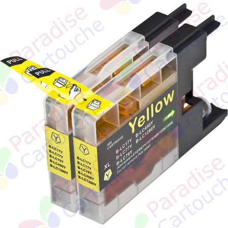 Brother LC1280Y ensemble de 2 cartouches d'encre compatibles jaune extra haute capacité (Paradise Cartouche)