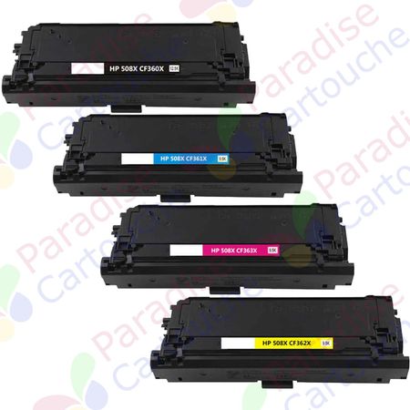 HP 508X ensemble de 4 toner compatibles haute capacité (Paradise Cartouche)