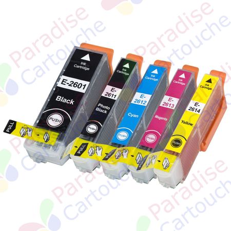 Epson 26XL ensemble de 5 cartouches d'encre compatibles haute capacité (Paradise Cartouche)