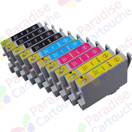 Epson T0445 ensemble de 10 cartouches d'encre compatibles (Paradise Cartouche)