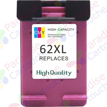 HP 62XL (C2P07AE) cartouche d'encre compatible couleur haute capacité (Paradise Cartouche)