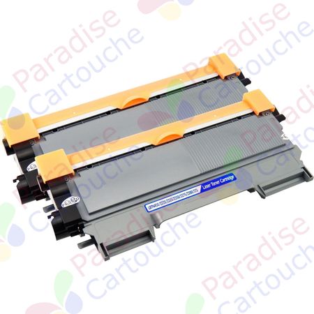 Brother TN2220 (TN2210) ensemble de 2 toner compatibles haute capacité noir (Paradise Cartouche)