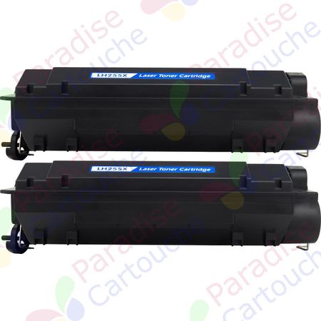 HP 55X (CE255X) ensemble de 2 toner compatibles noir haute capacité (Paradise Cartouche)