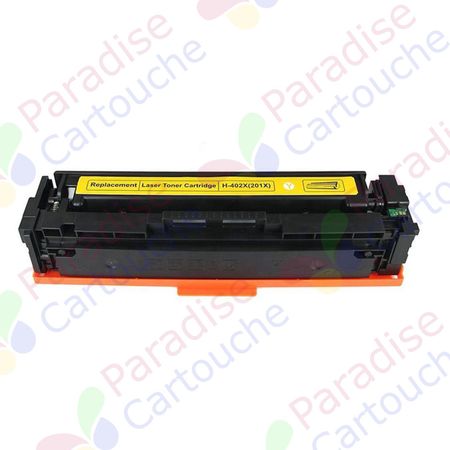 HP 201X / CF402X (201A / CF402A) toner compatible jaune haute capacité (Paradise Cartouche)