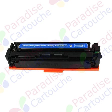 HP 201X / CF401X (201A / CF401A) toner compatible cyan haute capacité (Paradise Cartouche)