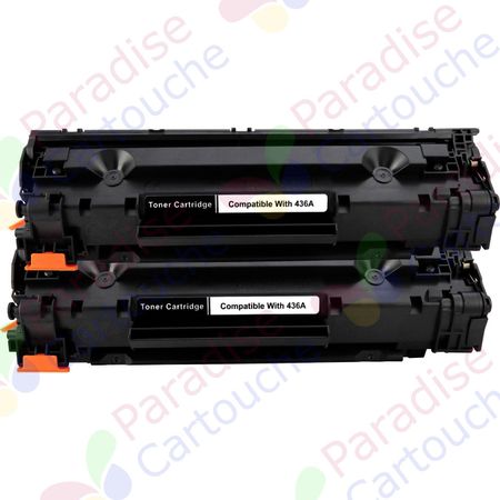 HP 36A (CB436A) ensemble de 2 toner compatibles noir (Paradise Cartouche)