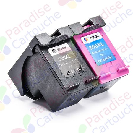 HP 300XL ensemble de 2 cartouches d'encre compatibles haute capacité (Paradise Cartouche)