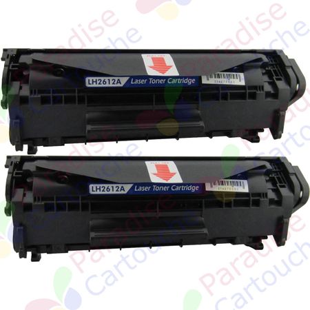 HP 12A (Q2612A) ensemble de 2 toner compatibles noir (Paradise Cartouche)