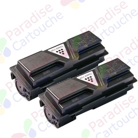 Kyocera TK-1140 ensemble de 2 toner compatibles noir (Paradise Cartouche)