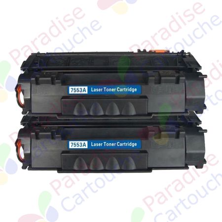 HP 53A (Q7553A) ensemble de 2 toner compatibles noir (Paradise Cartouche)