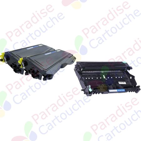 Brother TN2120 & DR2100 ensemble de 3 toners et tambours compatibles (Paradise Cartouche)