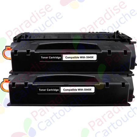 HP 49X (Q5949X) ensemble de 2 toner compatibles noir haute capacité (Paradise Cartouche)