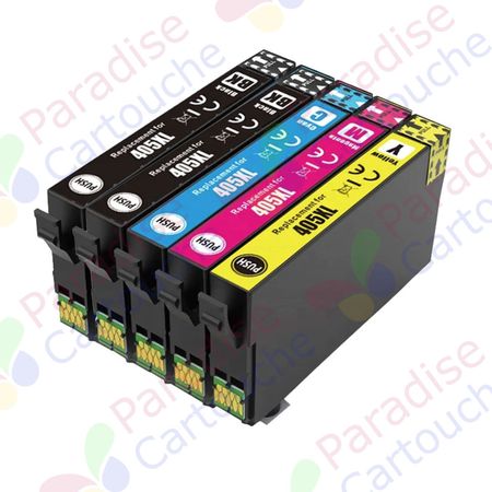 Epson 405XL ensemble de 5 cartouches d'encre compatibles haute capacité (Paradise Cartouche)