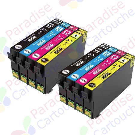 Epson 405XL ensemble de 8 cartouches d'encre compatibles haute capacité (Paradise Cartouche)