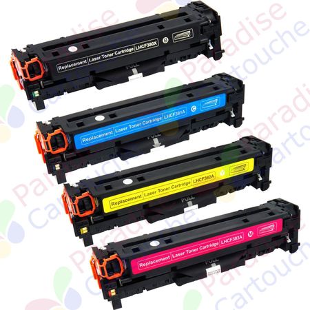 HP 312X / HP 312A ensemble de 4 toner compatibles haute capacité (Paradise Cartouche)