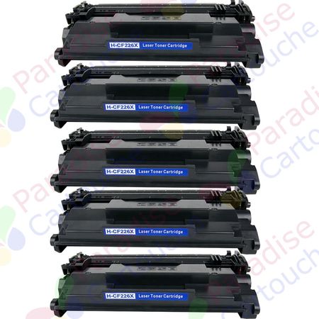 HP 26X (CF226X) ensemble de 5 toner compatibles noir haute capacité (Paradise Cartouche)