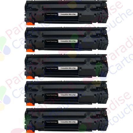 HP 78A (CE278A) ensemble de 5 toner compatibles noir (Paradise Cartouche)