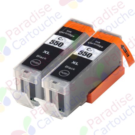 Canon PGI-550XL ensemble de 2 cartouches d'encre compatibles noir haute capacité (Paradise Cartouche)