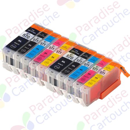 Canon PGI-570XL & CLI-571XL ensemble de 10 cartouches d'encre compatibles haute capacité (Paradise Cartouche)