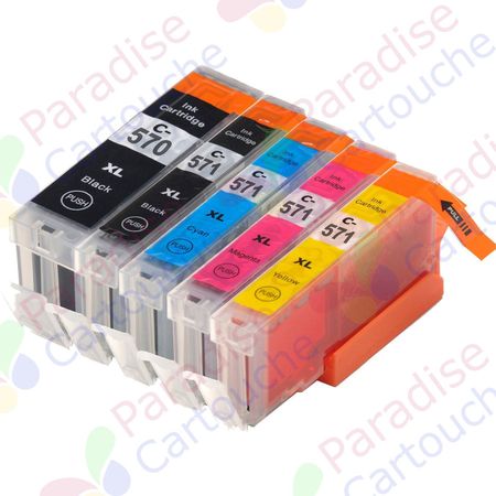 Canon PGI-570XL & CLI-571XL ensemble de 5 cartouches d'encre compatibles haute capacité (Paradise Cartouche)