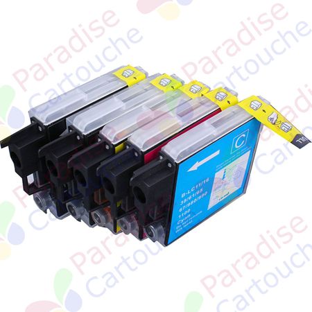 Brother LC980 ensemble de 5 cartouches d'encre compatibles (Paradise Cartouche)