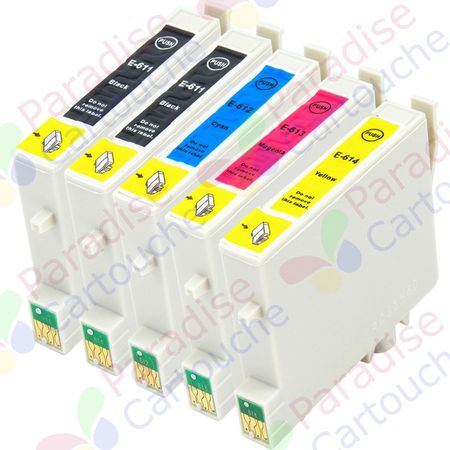 Epson T0615 ensemble de 5 cartouches d'encre compatibles (Paradise Cartouche)