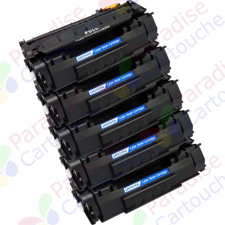 HP 49A (Q5949A) ensemble de 5 toner compatibles noir (Paradise Cartouche)