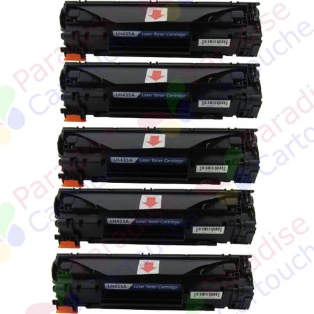 HP 35A (CB435A) ensemble de 5 toner compatibles noir (Paradise Cartouche)