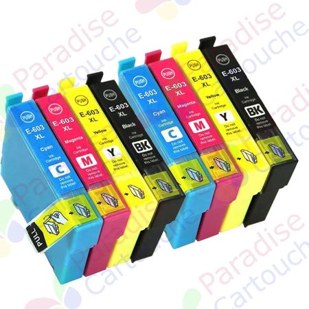 Epson 603XL ensemble de 8 cartouches d'encre compatibles haute capacité (Paradise Cartouche)