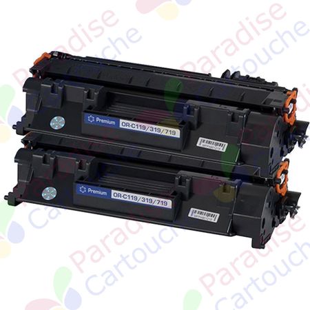 Canon 719 ensemble de 2 toner compatibles noir (Paradise Cartouche)