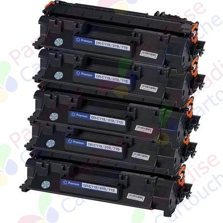 Canon 719 ensemble de 5 toner compatibles noir (Paradise Cartouche)