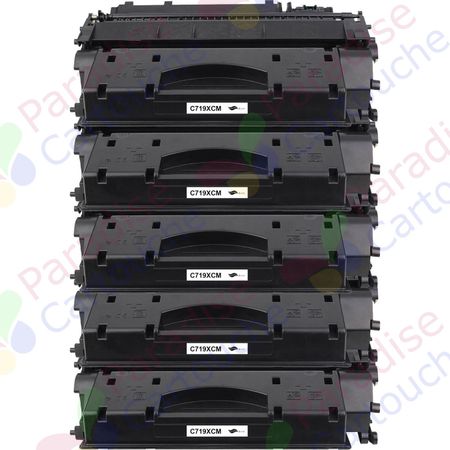 Canon CRG 719 H (3480B002) ensemble de 5 toner compatibles noir haute capacité (Paradise Cartouche)