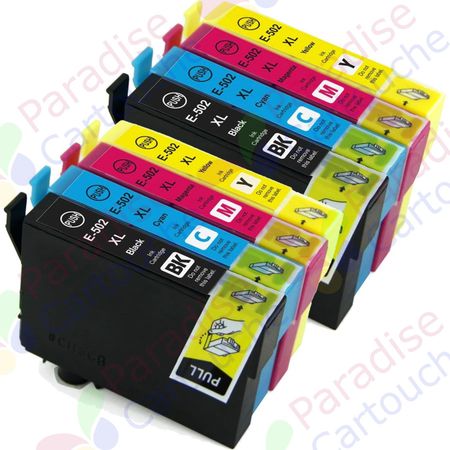 Epson 502XL ensemble de 8 cartouches d'encre compatibles haute capacité (Paradise Cartouche)