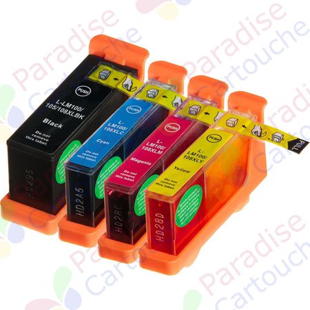 Lexmark 100XL ensemble de 4 cartouches d'encre compatibles haute capacité (Paradise Cartouche)