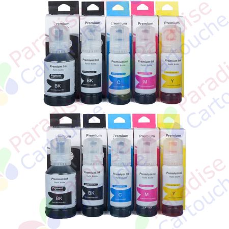 Pack de 10 cartouches d'encre Ecotank Epson 105 / Epson 106 (Paradise Cartouche)