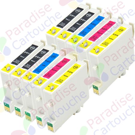 Epson T0615 ensemble de 10 cartouches d'encre compatibles (Paradise Cartouche)