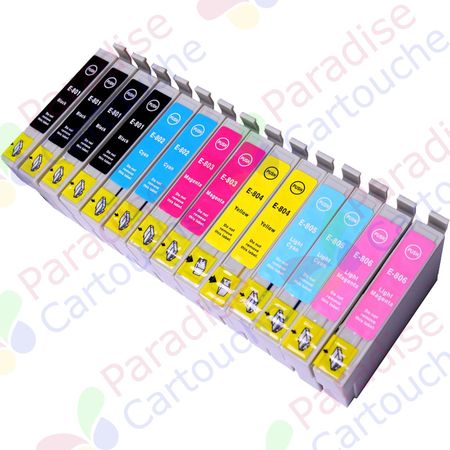 Epson T0807 ensemble de 14 cartouches d'encre compatibles (Paradise Cartouche)