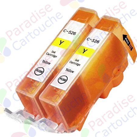 Canon CLI-526Y ensemble de 2 cartouches d'encre compatibles jaune (Paradise Cartouche)